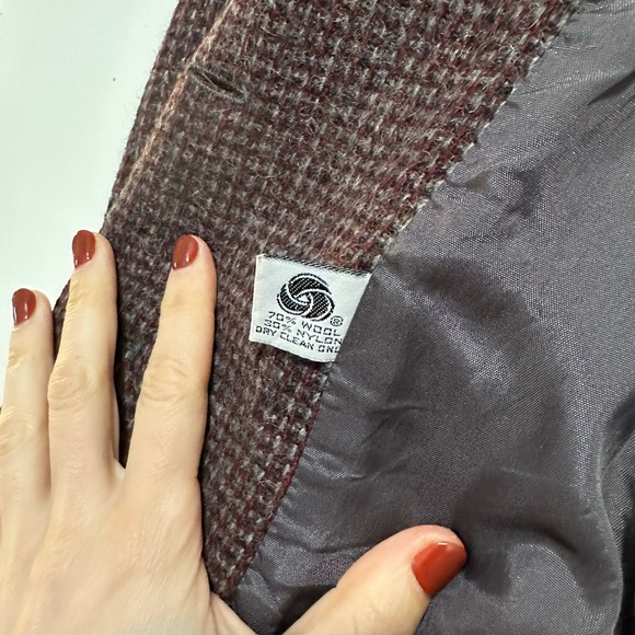 Vintage purple wool blazer - Picture 4 of 7